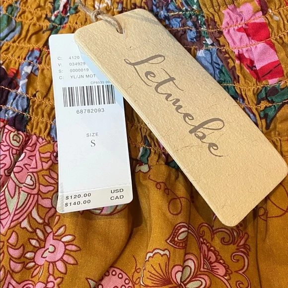 Anthropologie Let Me Be Mixed Print Mini Skirt Smocked Waist Size S NWT - Picture 6 of 10